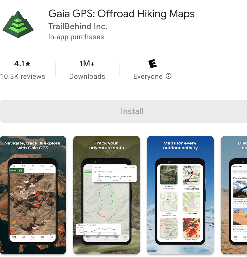 Gaia GPS Android app