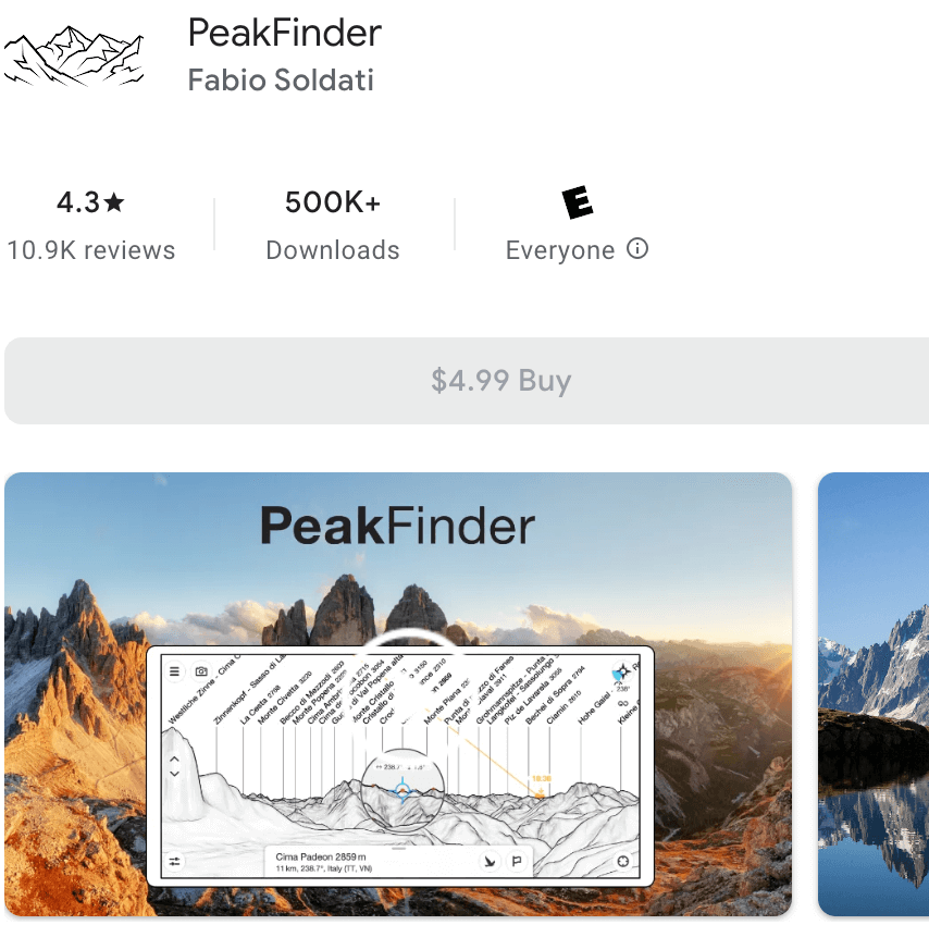 Android PeakFiner app