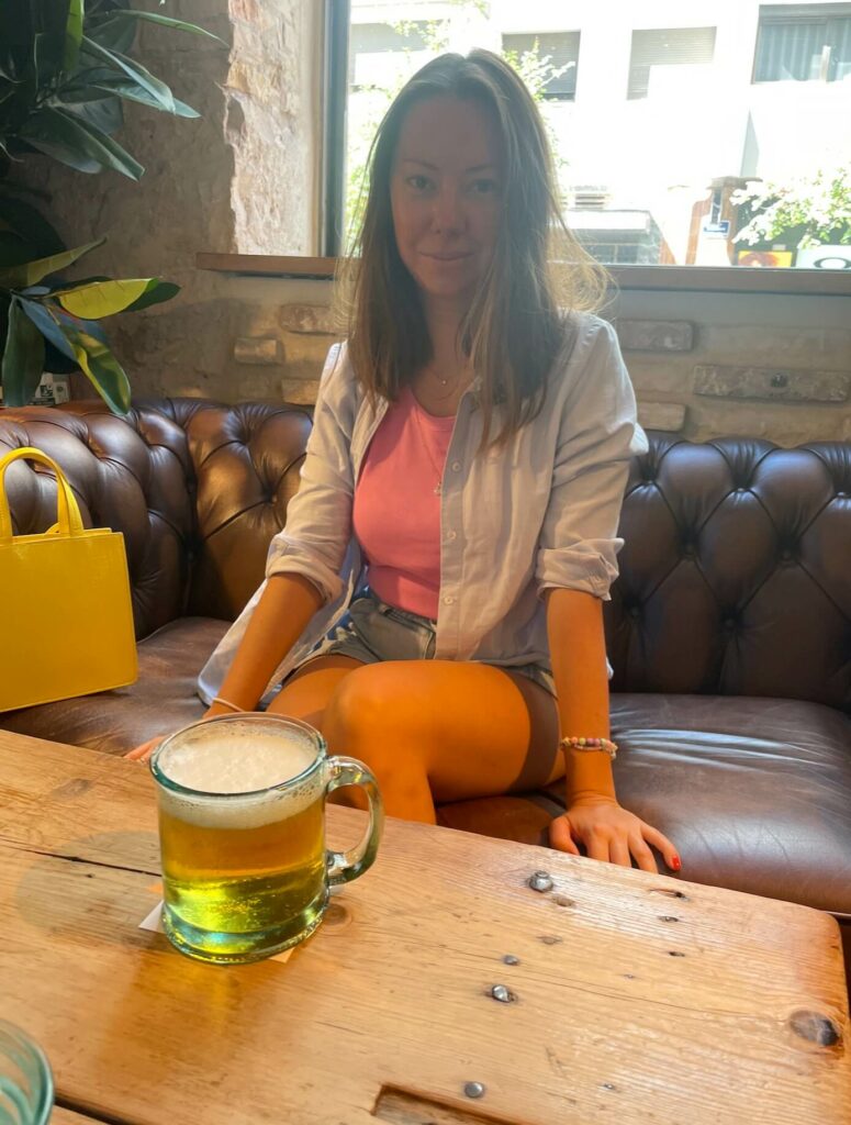 Nadia with Beer