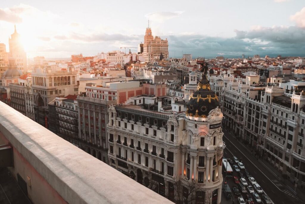 Madrid Spain during the dawn