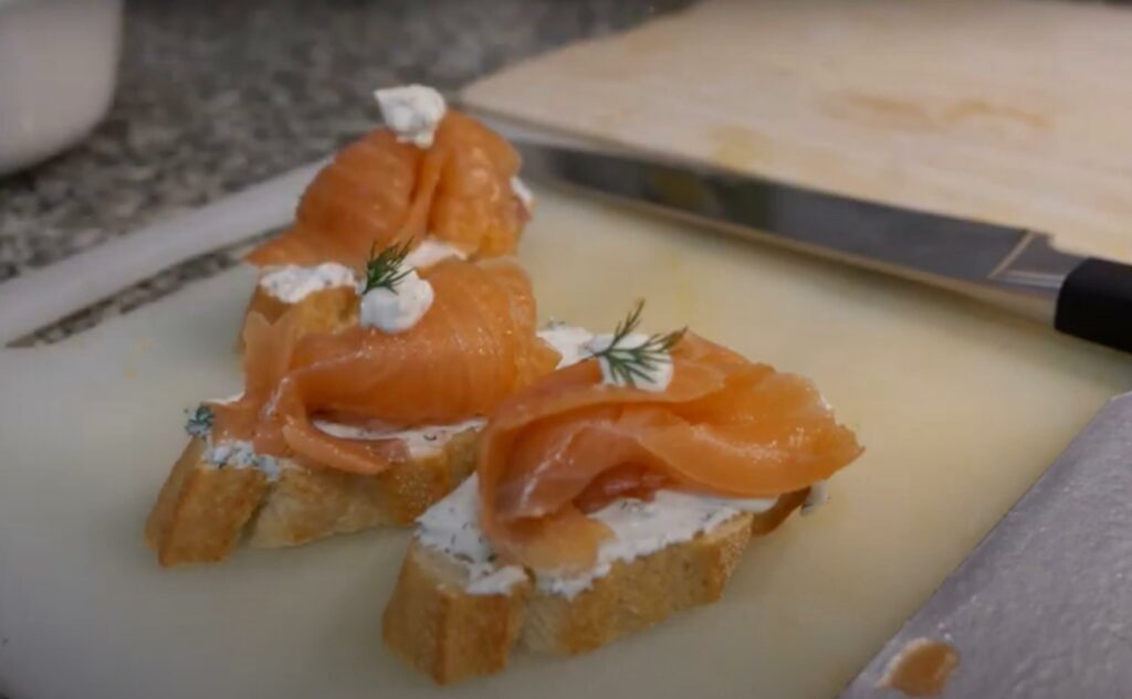 Smoked salmon with Philly cream cheese and dill