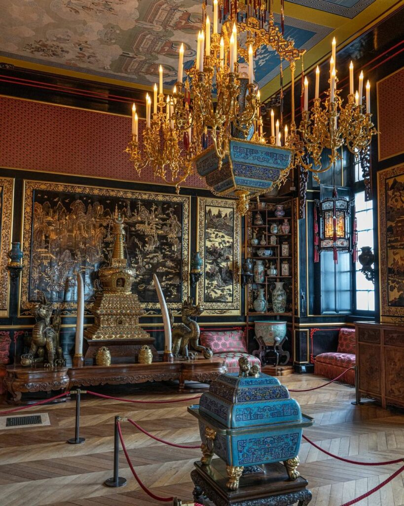 Inside the Chateau de Fontainebleau in winter, France