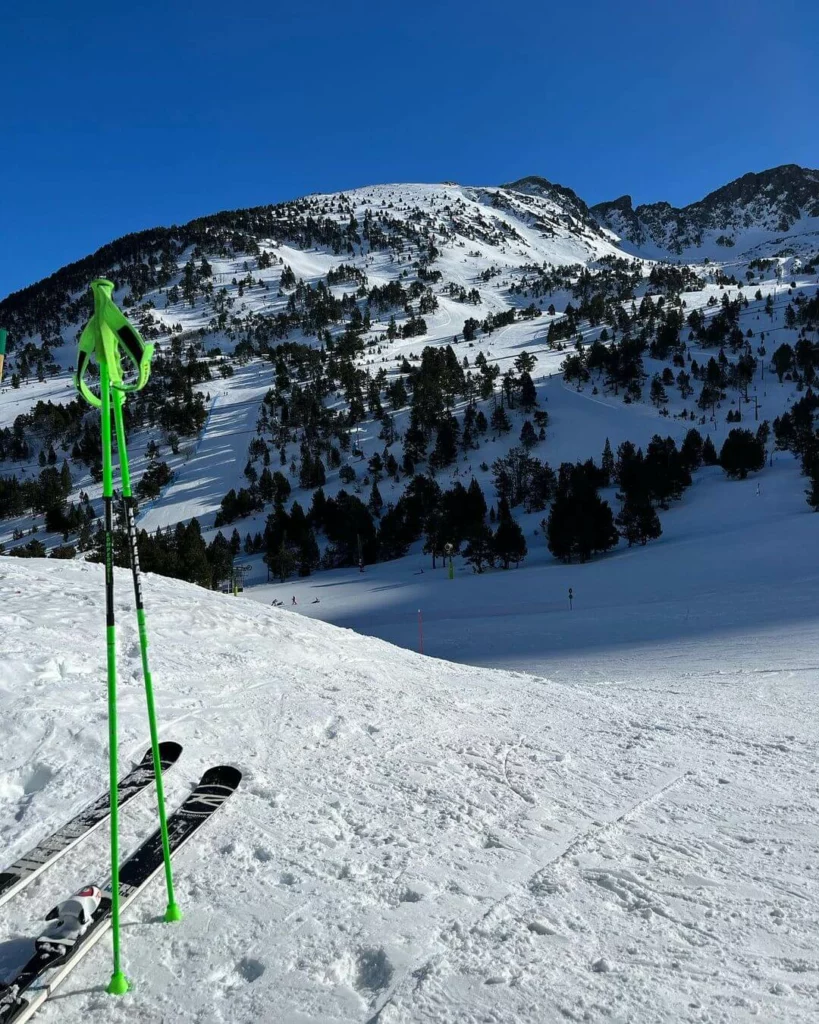 Skiing in Andorra, mountain view