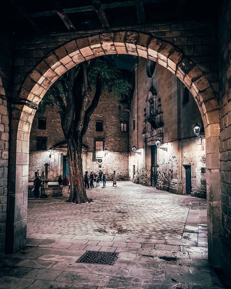 Gothic Quarter at night, Barcelona
