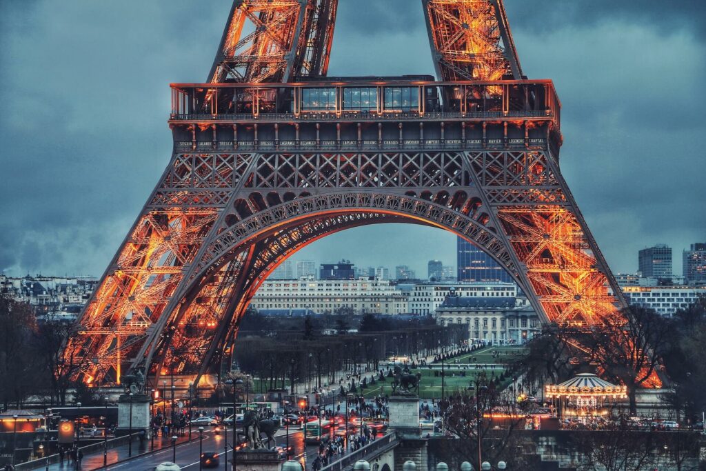 The Eiffel Tower in winter, Paris