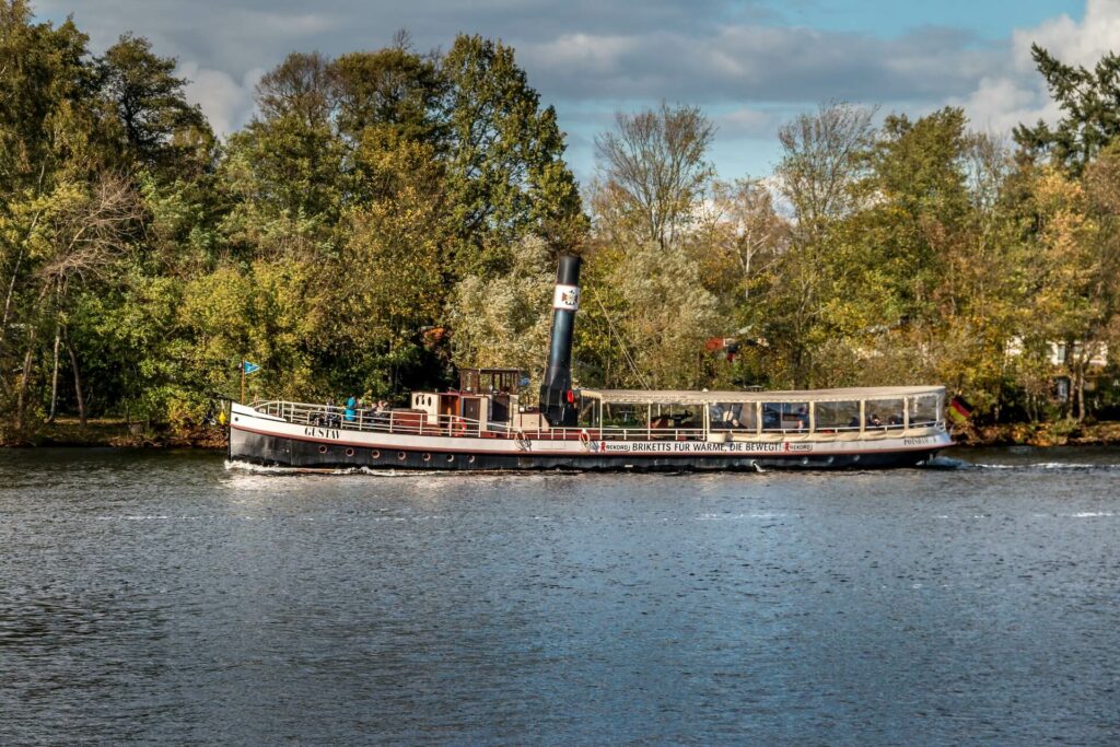 Old steamboat on lake Wannsee, Germany