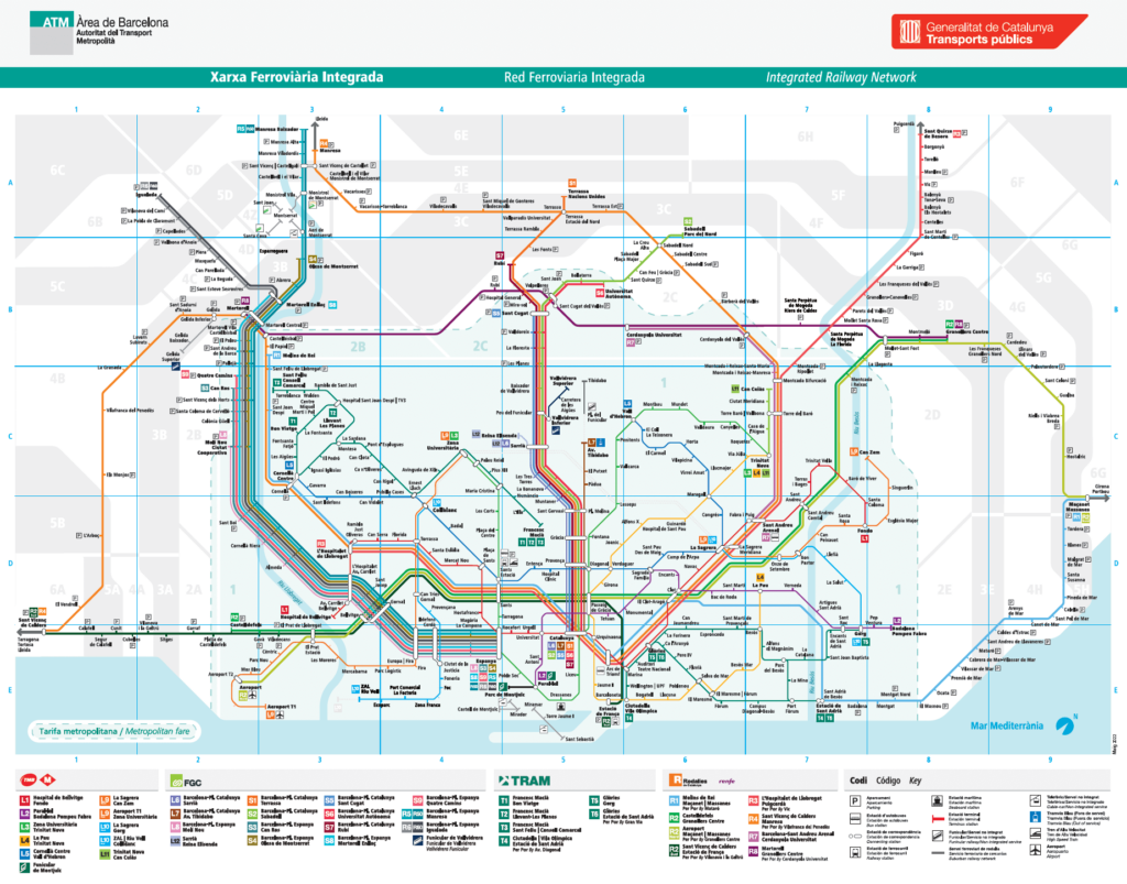 Barcelona Metro Map