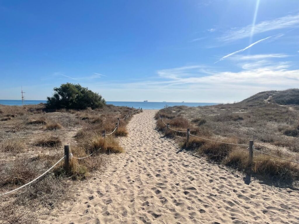 Entrance to El Saler beach, Valencia, Spain