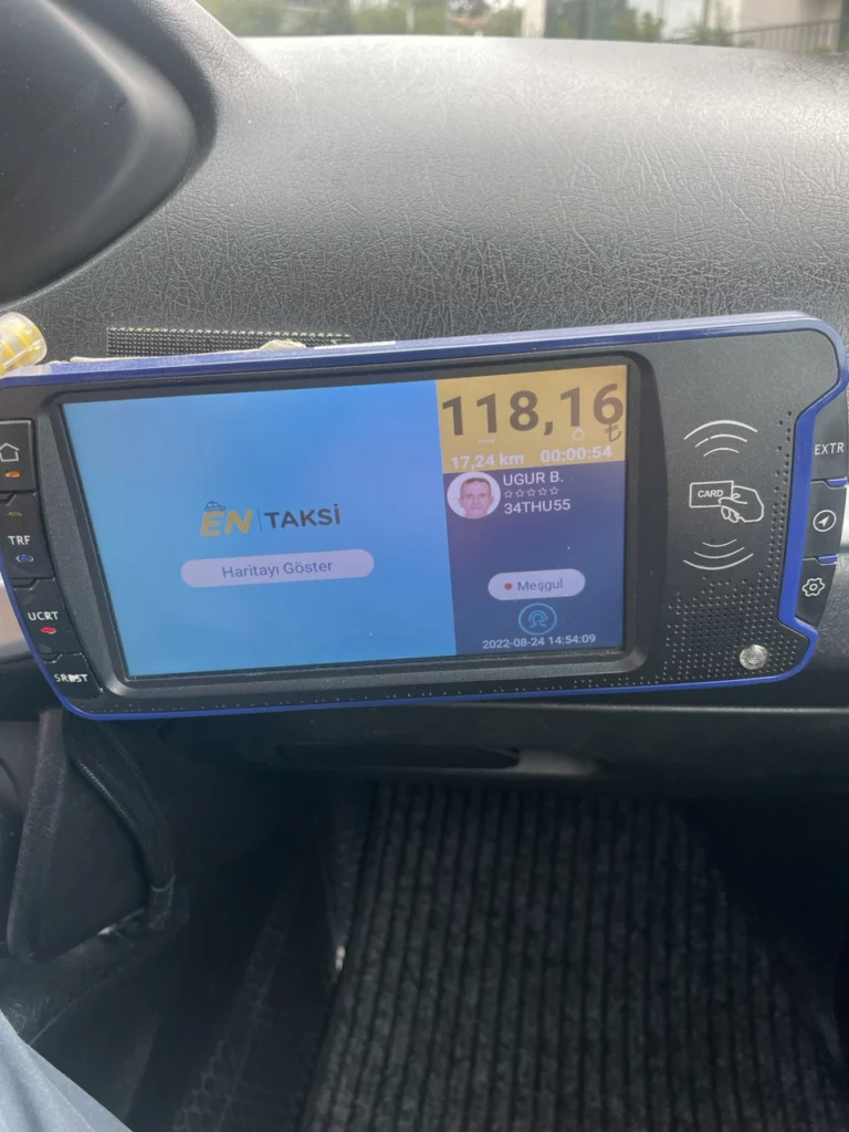 Turkish yellow taxi meter