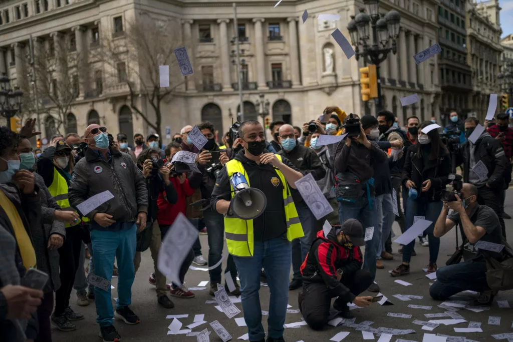 Spanish taxi Drivers protest