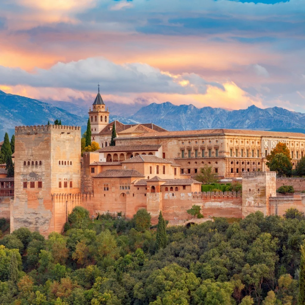 Alhambra, Granada at sunset