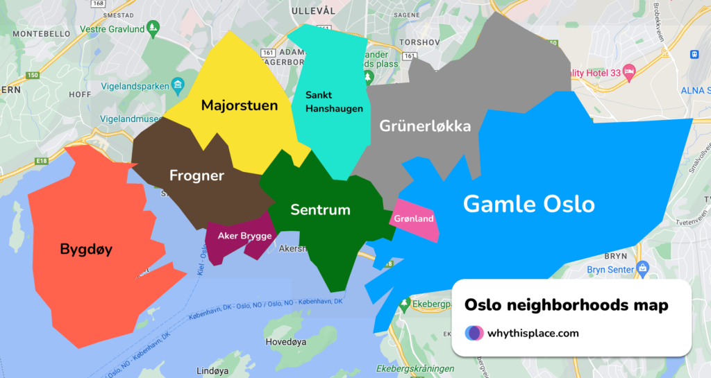 Oslo neighborhoods map