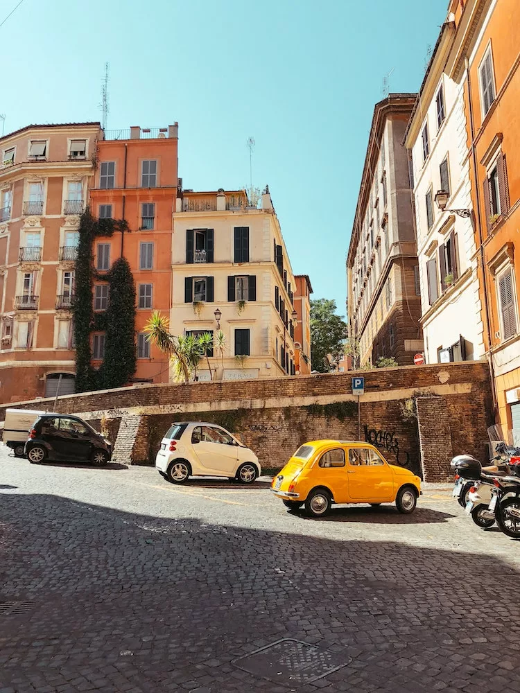 Parking, Fiats, Italy