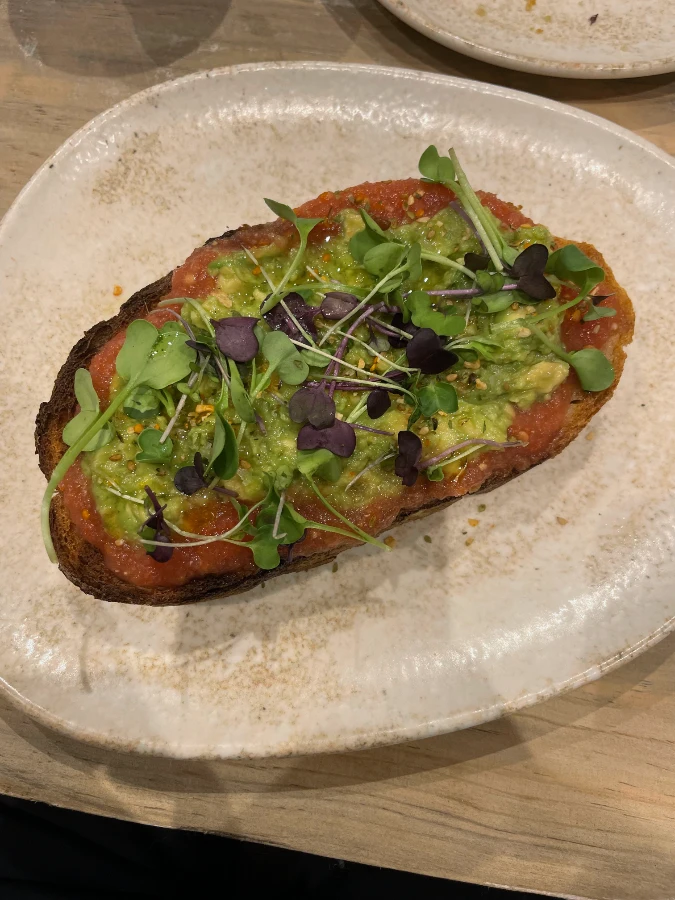 Avocado Tomato toast at Brutal Specialty Coffee