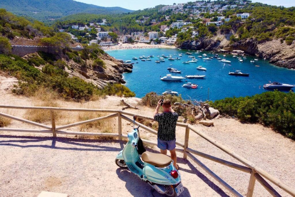 Man looking on the beach in ibiza