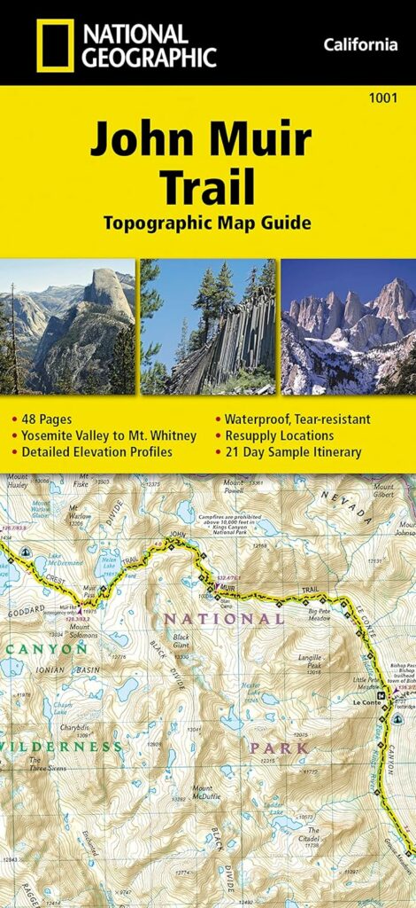 John Muir Trail Topographic Map Guide