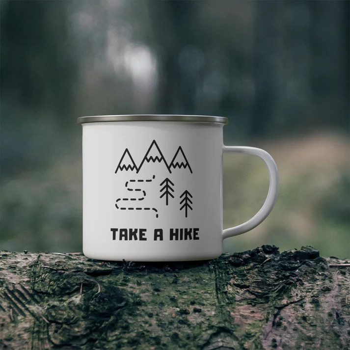 "Take a Hike" Enamel Camping Mug